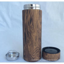Double Wall Wooden Grain Thermos Cup, New Design